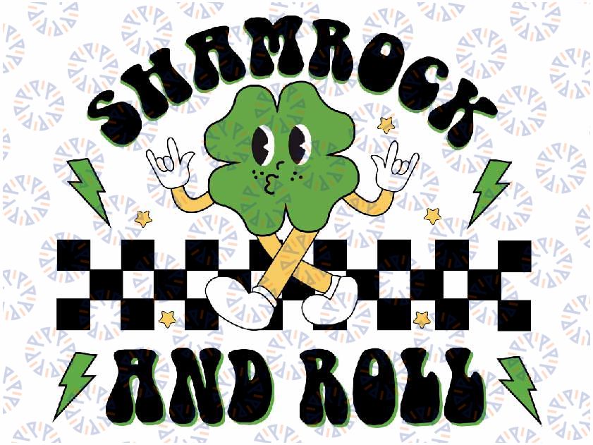 Shamrock And Roll Svg, Retro St Patricks Svg, Funny St Patricks Day Svg, St Patricks Day Svg, St Pattys Day Svg, Digital Download