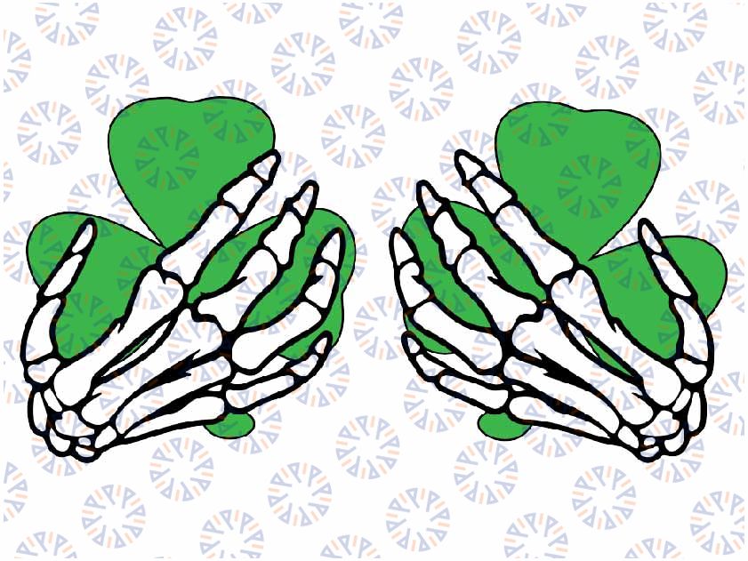 Shamrock Hand Skeleton Svg, Skeleton St Patricks Svg, Funny St Patricks Svg, St Patricks Day Svg, St Pattys Day Svg, Digital Download