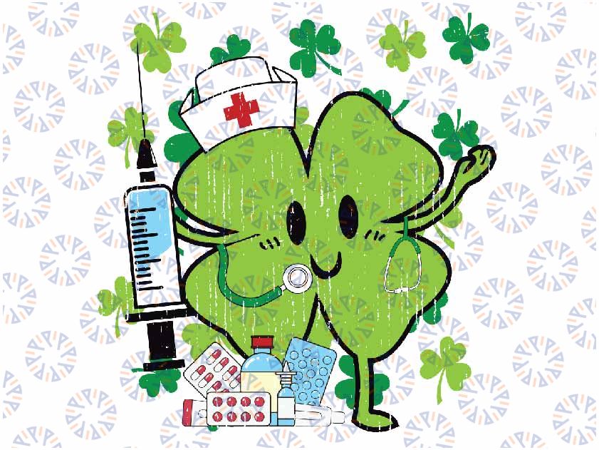 St Patricks Day Nurse Shamrock Saint Pattys Scrub Svg, Nurse St Patrick Svg, Pharmacy Tech Png, Digital download