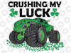 Kids St Patricks Day Boys Kids Crushing My Luck Monster Truck Png, St Patricks Day Png , Monster Truck Png, Sublimation Digital download