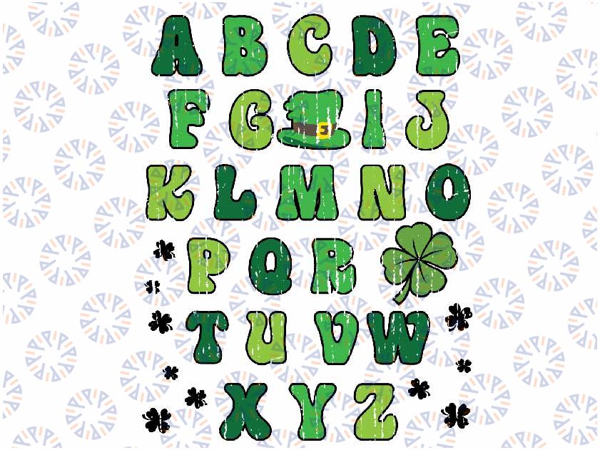 St Patricks Day ABC Alphabet Saint Pattys Paddys Teacher Svg,  ABC Alphabet Teacher SVG, St Patricks Day Teacher Svg, Digital Download