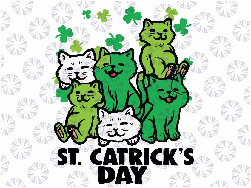 St Patricks Catricks Day Cats Saint Pattys Svg, Funny St Patrick's day png,  Paddy's Day design, Digital Download