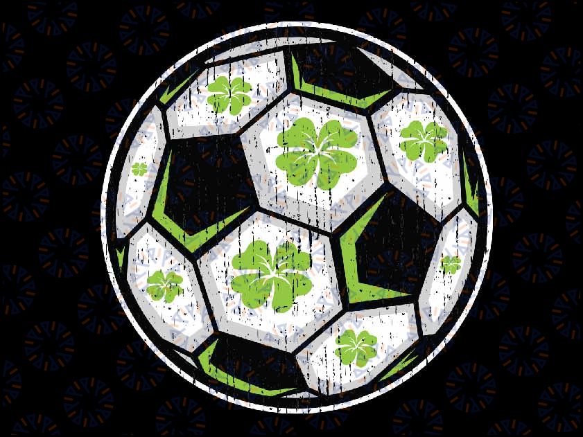 Soccer Ball Shamrock St Patricks Day Clover Sport Svg, Soccer Ball Png, Football Players Shirt Design , Association Sport, Digital Download