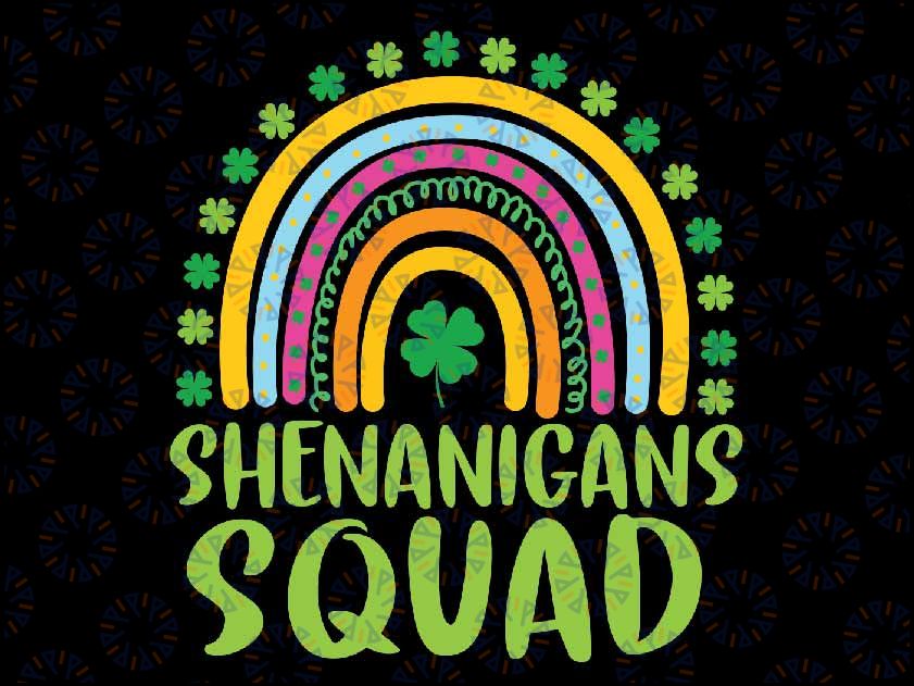 Shenanigans Squad St Patrick's Day Rainbow Shamrock Svg, Shenanigan Squad SVG, Teacher St Patricks Day, Digital Download