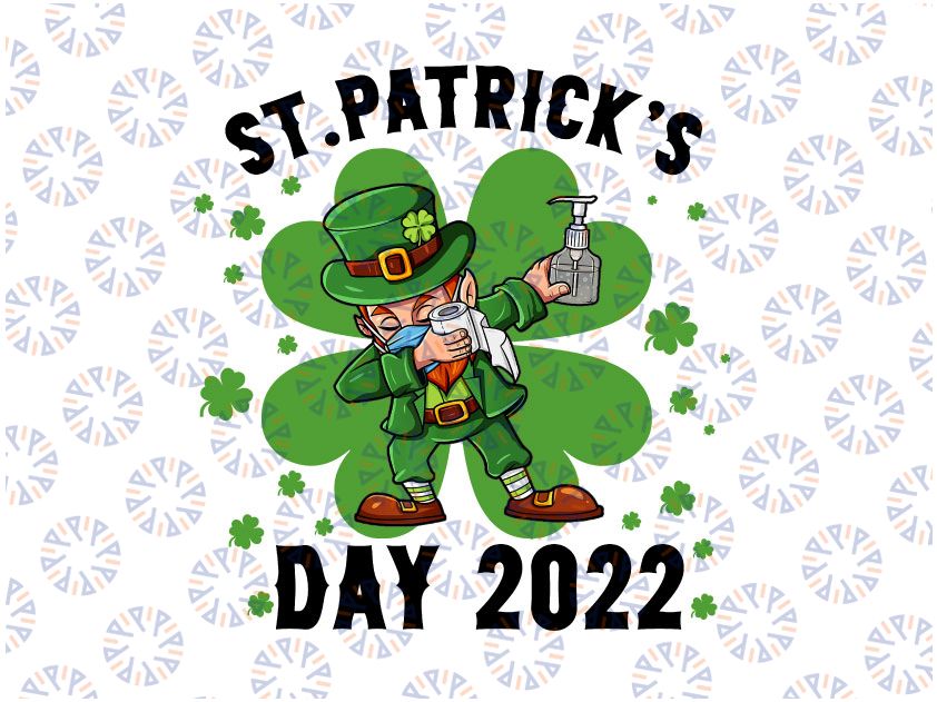 Leprechaun Wearing Mask - Funny Saint Patrick's Day 2022 PNG sublimation, Printable