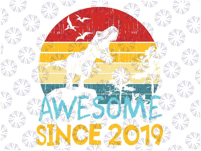 Four 4yr BirthDay Son Boy Dinosaur 2019 4th 4 Year Old Birthday Png, Awesome Since 2019 Png, 100 Day Of School, Digital download