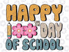 Happy 100th Day Of School Teachers Students Svg,  Retro 100 Days Of School Svg, School With Fllower, Digital Download