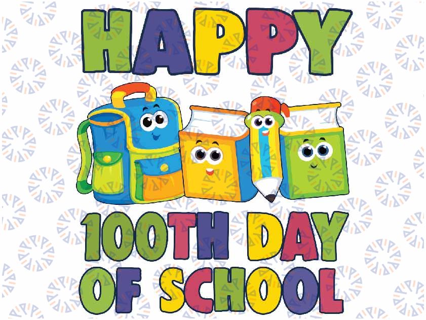 100 Days of School With Book Png, Funny School Supplies Png, Love Reading Book Png, Digital Download