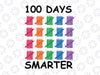 100 Days Smarter Svg, 100th Day Of School svg  Svg, Colored Crayons, Counting Days, Tally Marks, Cuttable Design, Printable iron on Image