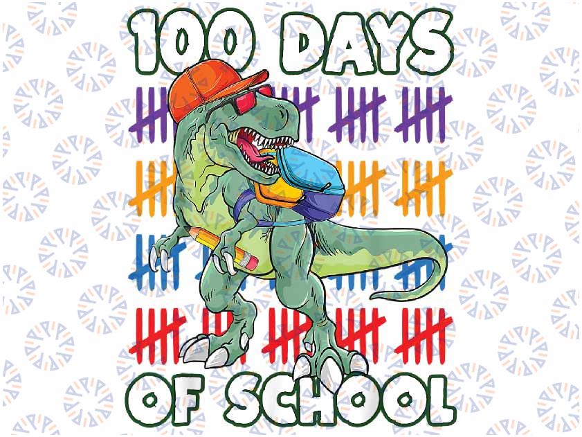 100 Days Of School Teacher Student Dinosaur Kid Toddler Boys Png, 100 Days Back to School Png, Digital Download