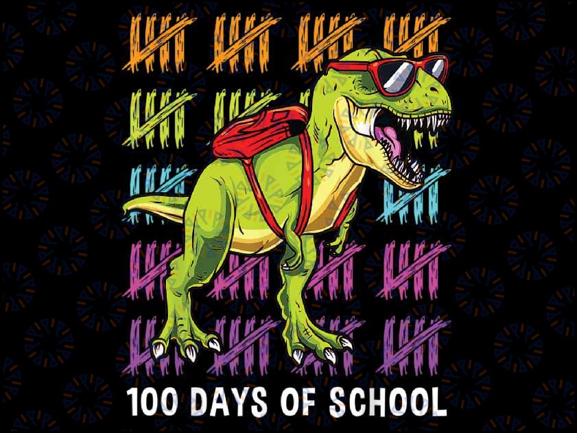 Dinosaur T-Rex 100 Days of School Dinosaur T Rex Png, Dinosaur T -Rex  Cute With Glasses, 100th Days of School Png, Digital Download