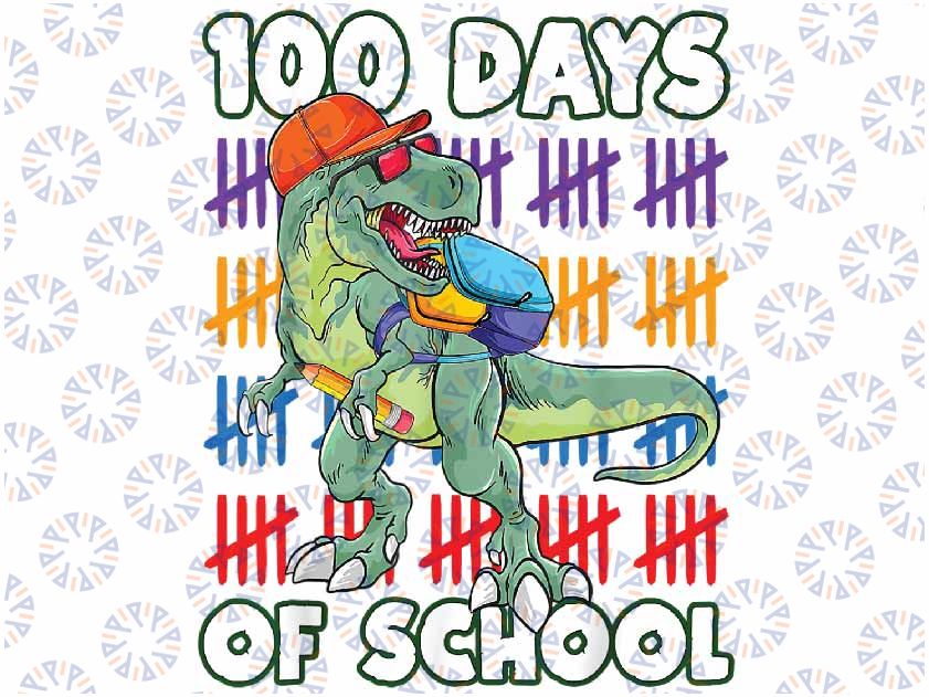 100 Days Of School Teacher Student Dinosaur Kid Toddler Boys Png, Love School Png, 100th Days of School Png, Digital Download