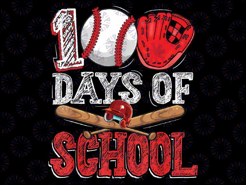 100 Days of School Baseball 100th Day Of School Teacher Kids Png, Love School Png, 100th Days of School Png, Digital Download