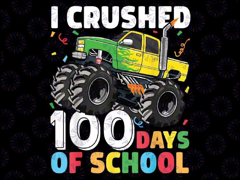 100 Days of School Monster Truck 100th Day of School Boys Png, Love School Png, 100th Days of School Png, Digital Download