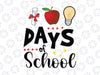 100 Days Of School PNG, Happy 100th Day, School png, Apple png, Bulb png, Digital download, Sublimation