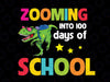 Zooming Into 100 Days Of School PNG / Happy 100th Day of School / School Dinosaur / Cute 100 Days PNG / Virtual School digital download