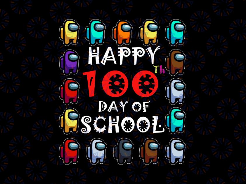Happy 100 Days Of School Game PNG, For Kids Game Png, 100 Days of School Shirt Design, PNG SUBLIMATION