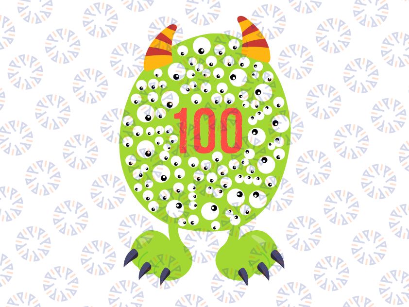 100th Day Of School Svg, Monster Happy 100 Days Svg, Gift For Kids Boy, 100th Day of School, Monster Svg, Cricut Digital Cut File