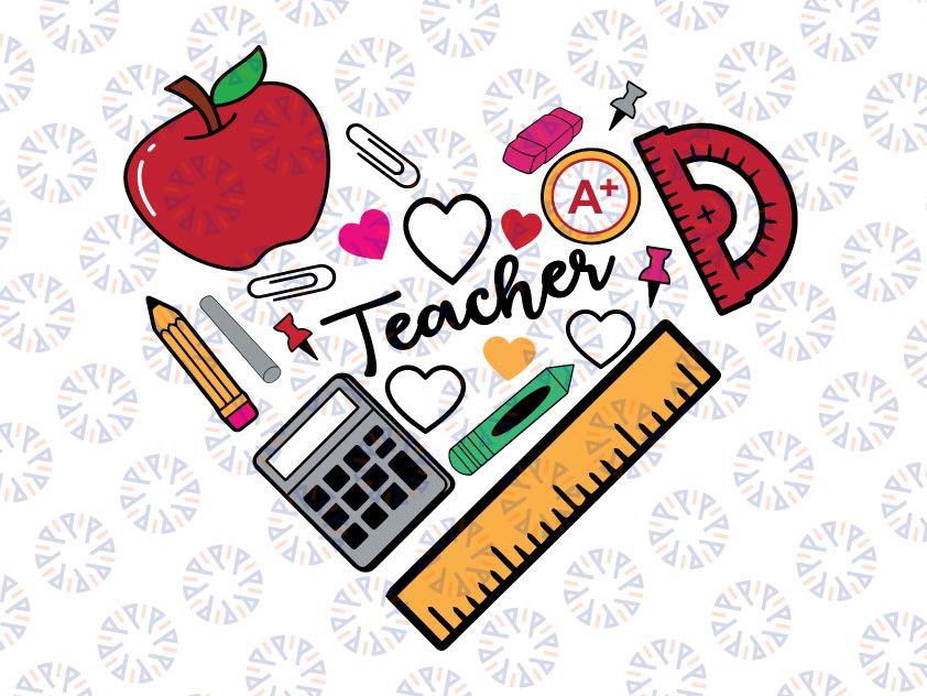 Inspirational Teacher Svg Png, Teach Love Inspire Svg, Back To School Svg, First Grade Teacher, Teacher Appreciation Shirt Svg Png dxf