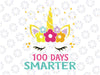 100 Days of School Svg, Unicorn School Cut File, 100 Days Smarter Unicorn Svg, Unicorn School Clipart Svg Png Dxf