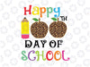 Happy 100th Day Of School Leopard print PNG, Apple Pencil Student Teacher Leopard Cheetah Print Clipart PNG Sublimation