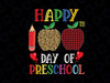 Happy 100th Day Of Preschool Png, Leopard Red plaid Teacher Kids PNG, 100 days of school PNG sublimation