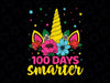 100 Days Smarter Unicorn Png, 100th Day of School Png, Unicorn School Png File, 100 Days Unicorn Png Sublimation