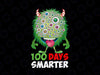 100 Days of School PNG, 100 Days Smarter Funny Monster Png, School Quote Saying, Monster Eyes Png