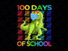 100 Days Of School Dinosaur T-rex Wearing Mask PNG, 100 Days of School Png, T-Rex Dinosaur, School Shirt Design Png