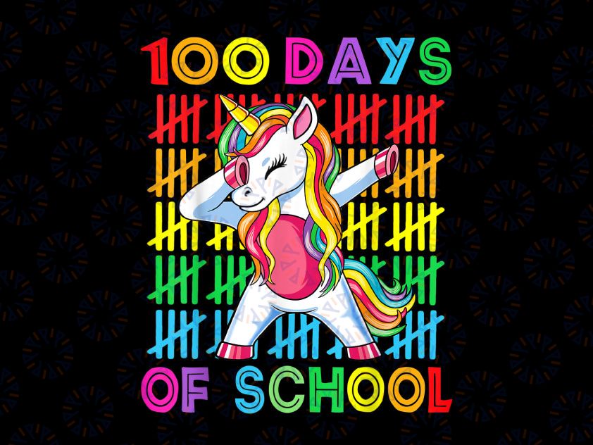 Happy 100 Days Of School PNG, Girls Kids Unicorn Lover Png, 100 Magical Days Png, Unicorn Png, 100th Day Of School Celebration, Girls 100 Days Of School