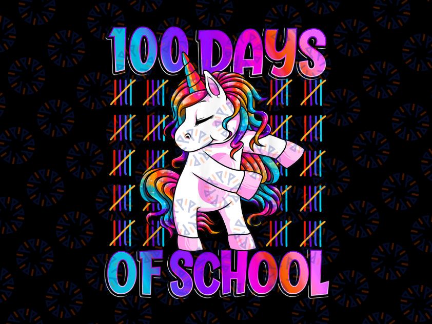 100 Days Of School PNG, Unicorn 100 Days Smarter Png, Happy 100 Days Of School PNG, Girls Kids Unicorn Lover Png, Unicorn Png