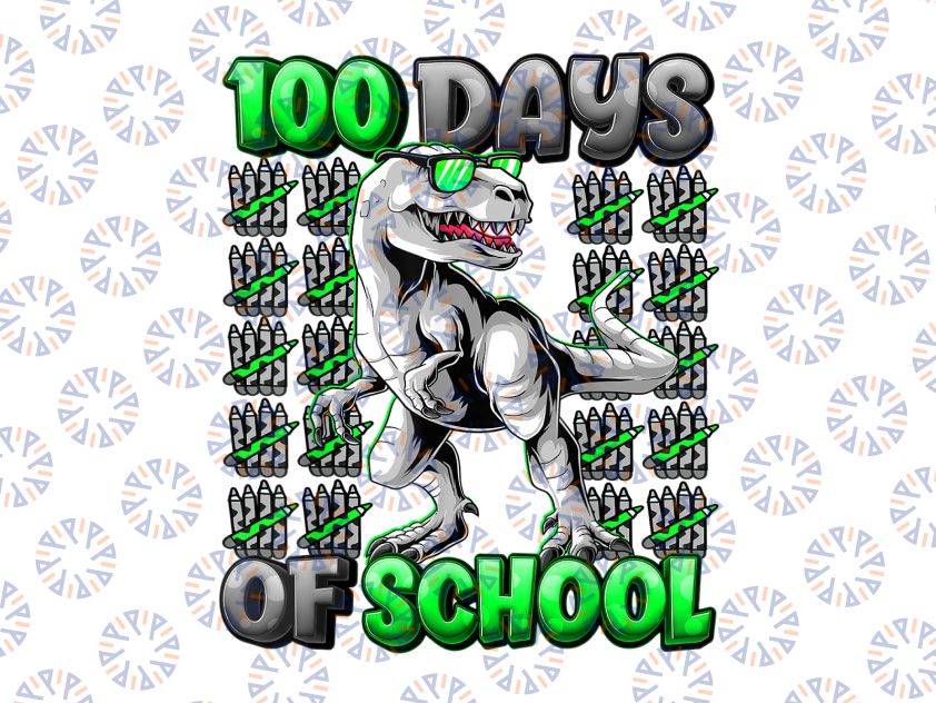 100 Days Of School T-rex PNG, Kindergarten Png, Boys School Png, School Party Png, 100th Day of School Png