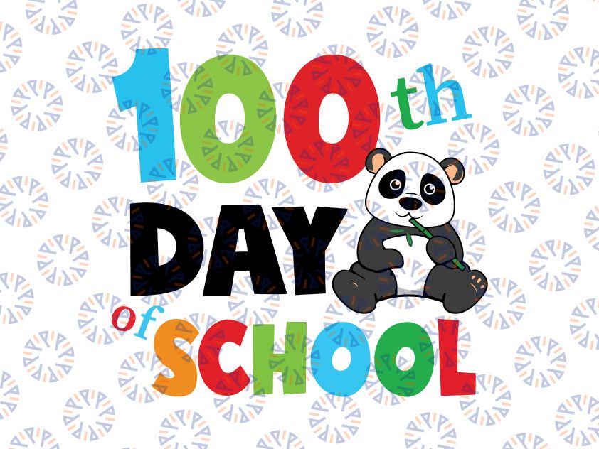 100th Day Of School Cute Panda Svg, School Svg, Panda Svg, 100th Days Svg, School 100 Days Design, Silhouette, Cricut