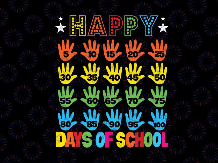 Happy 100th Day Of School Digital Cut File SVG, Teacher Design, Teacher Svg, 100th Day of School svg ,dxf ,png Cricut, Silhouette