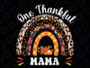One Thankful Mama Boho Rainbow Pumpkin Thanksgiving PNG sublimation designs downloads, Fall Rainbow Thanksgiving Autumn  blessed clipart