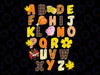 Alphabet Funny Turkey Thanksgiving Costume Preschool Teacher, Autumn PNG Letters, Thanksgiving Clipart, Thanksgiving Font PNG, Thanksgiving Sublimation Designs, Commercial