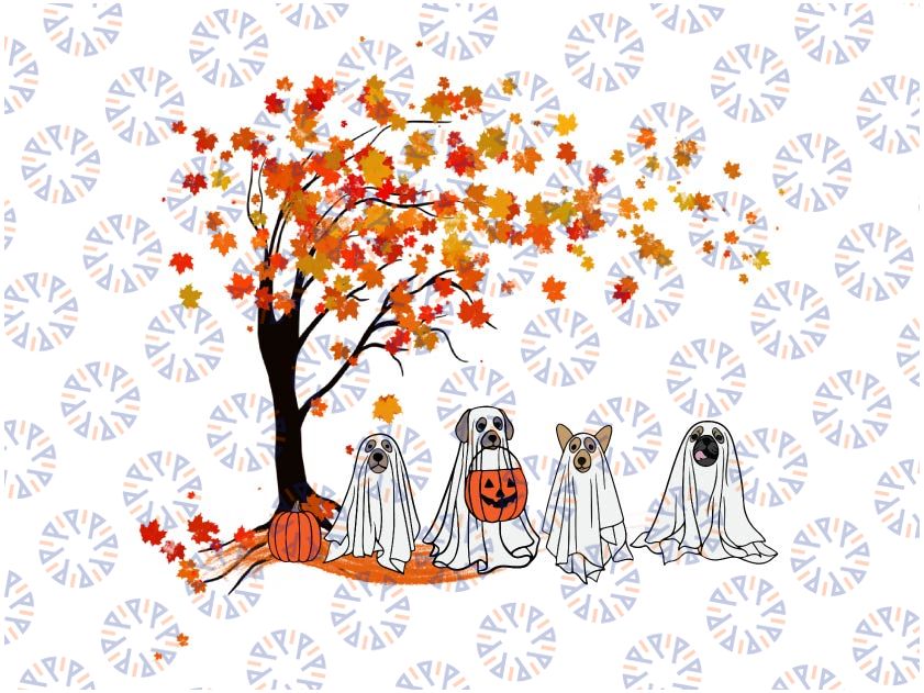 Ghost Dog Retro Spooky Season Thanksgiving, 2022 Happy Halloween, Halloween Dog, Ghost Dog Png, Cute ghost png, Retro Halloween png, Funny Halloween Png