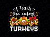 I Teach The Cutest Little Turkeys PNG, Thanksgiving Teacher Png, Fall Teacher Png, Thanksgiving Turkey