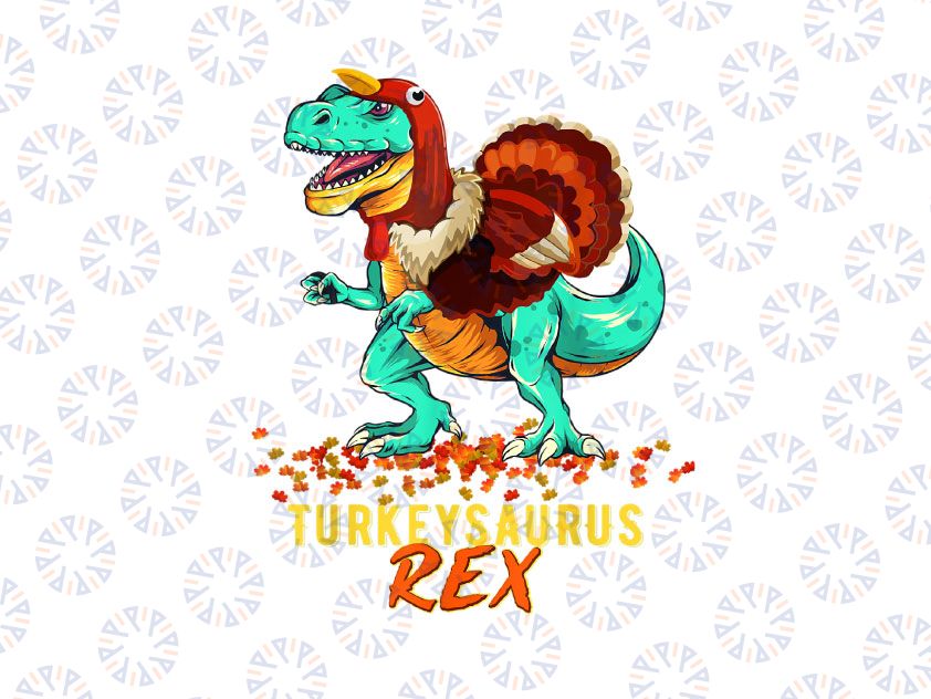 Turkey Saurus Rex PNG, Thanksgiving Dinosaur Rawr Png, Thankful T-rex, Pumpkin Png, Pilgrim Autumn Fall Png