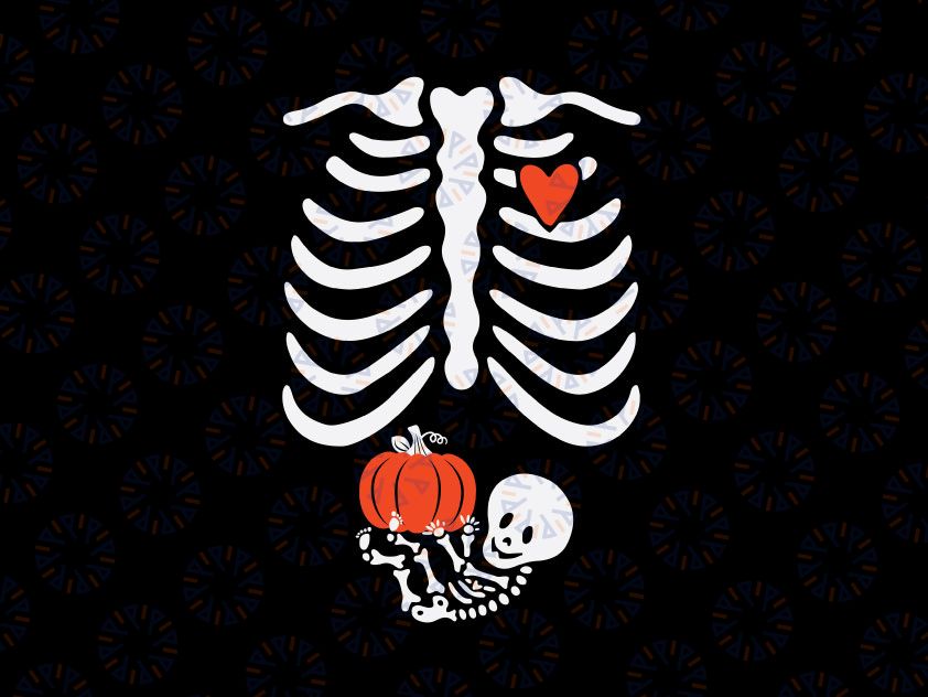 Baby skeleton svg, Pregnancy skeleton svg, halloween skeleton svg, Halloween Svg, Thanksgiving svg, Svg Cut File, Png Dxf Digital Download