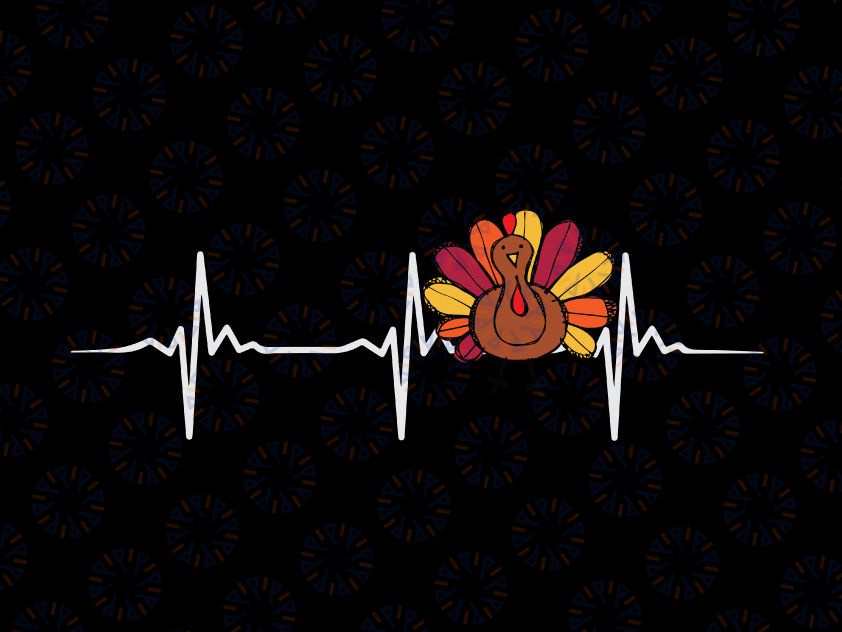 Turkey Heartbeat svg cut file, Thanksgiving svg, Thanksgiving Turkey svg, Turkey svg, Funny Turkey svg, Fall Svg Png Dxf Digital Download