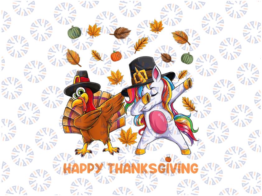 Dabbing Turkey Unicorn PNG, Happy Thanksgiving PNG, Thanksgiving png for Sublimation Digital Download