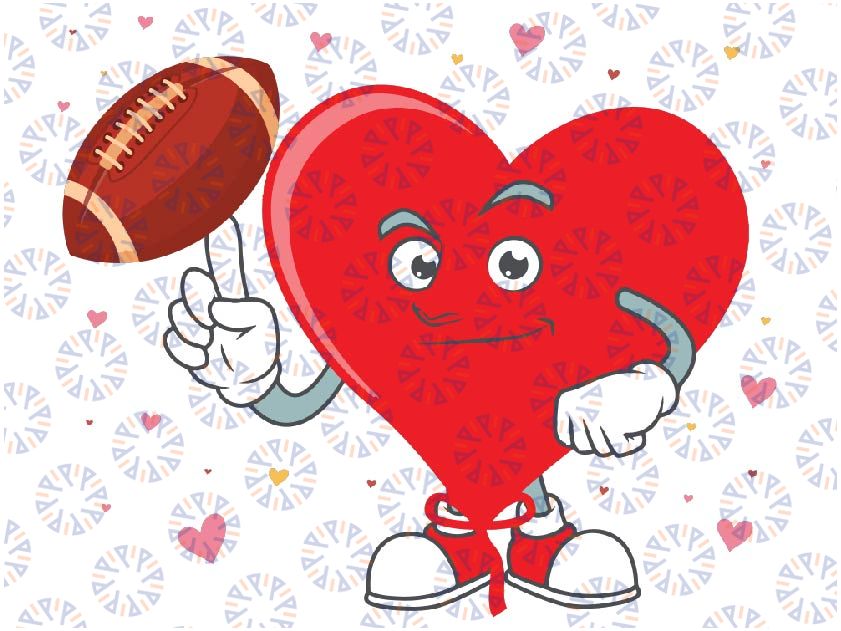 Valentine Football Heart Valentine's Day Svg, Love Football Valentine SVG , Cut Files for Cricut Svg