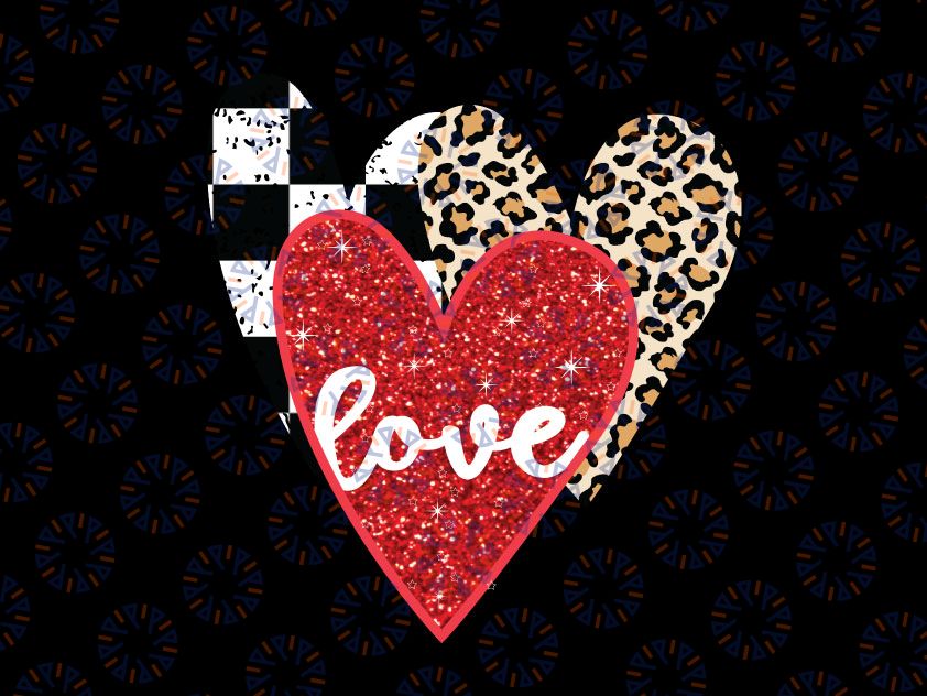 Leopard Heart Buffalo Red Black Plaid PNG, Heart Valentine Day Png, Hearts Valentine Png, Valentine's shirt gift png sublimation