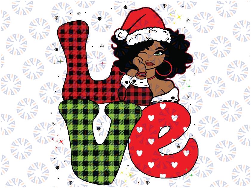 Black African Girl American Melanin Valentine's Day Png, Little Black Girl Buffalo Plaid Png, Valentine's Day Png, Sublimation Designs Downloads