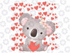 Koala Valentine's Day Red Heart's For Koala Lover Png, Valentine's Day Design, Cute Animals Png, Digital Download