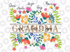Personalized Wildflower Grandma Sublimation PNG Designs Downloads, PNG Digital Design for Grandma, Grandma Sublimation Design