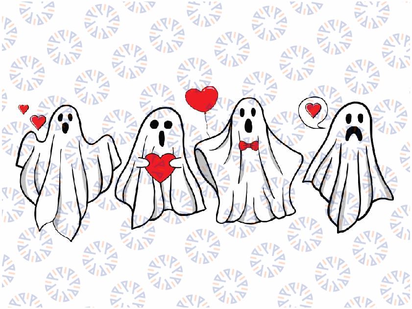 Valentine's Day Ghost Svg, Ghosts With Hearts Retro,  Ghost Funny Valentine Svg Sublimation, You're my Boo Valentine, Digital Download