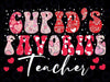 Cupid's Favorite Teacher Groovy Valentines Day Png, Valentine's Day Elementary School Teacher Png, Digital Download