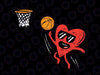 Heart Playing Basketball Svg, Cute Valentines Day Sports Svg Png, Valentines Day Svg, Basketball Player Gift Svg Png Silhouette Files